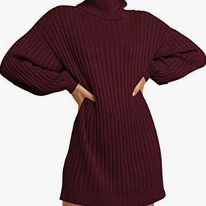 Burgundy sweater dress